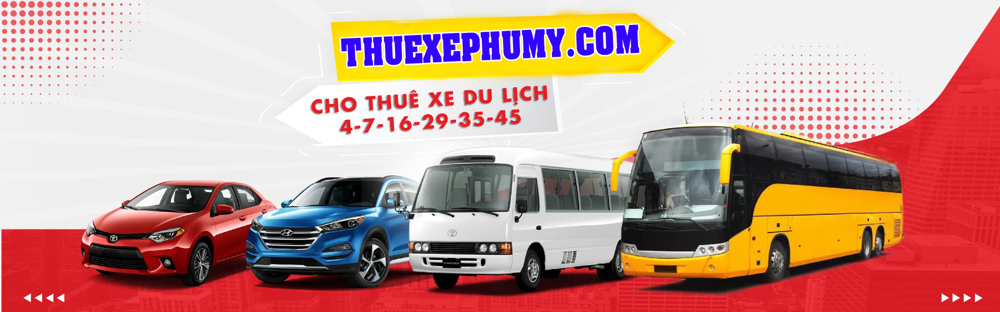 banner cho thuê xe tại phú mỹ giá rẻ